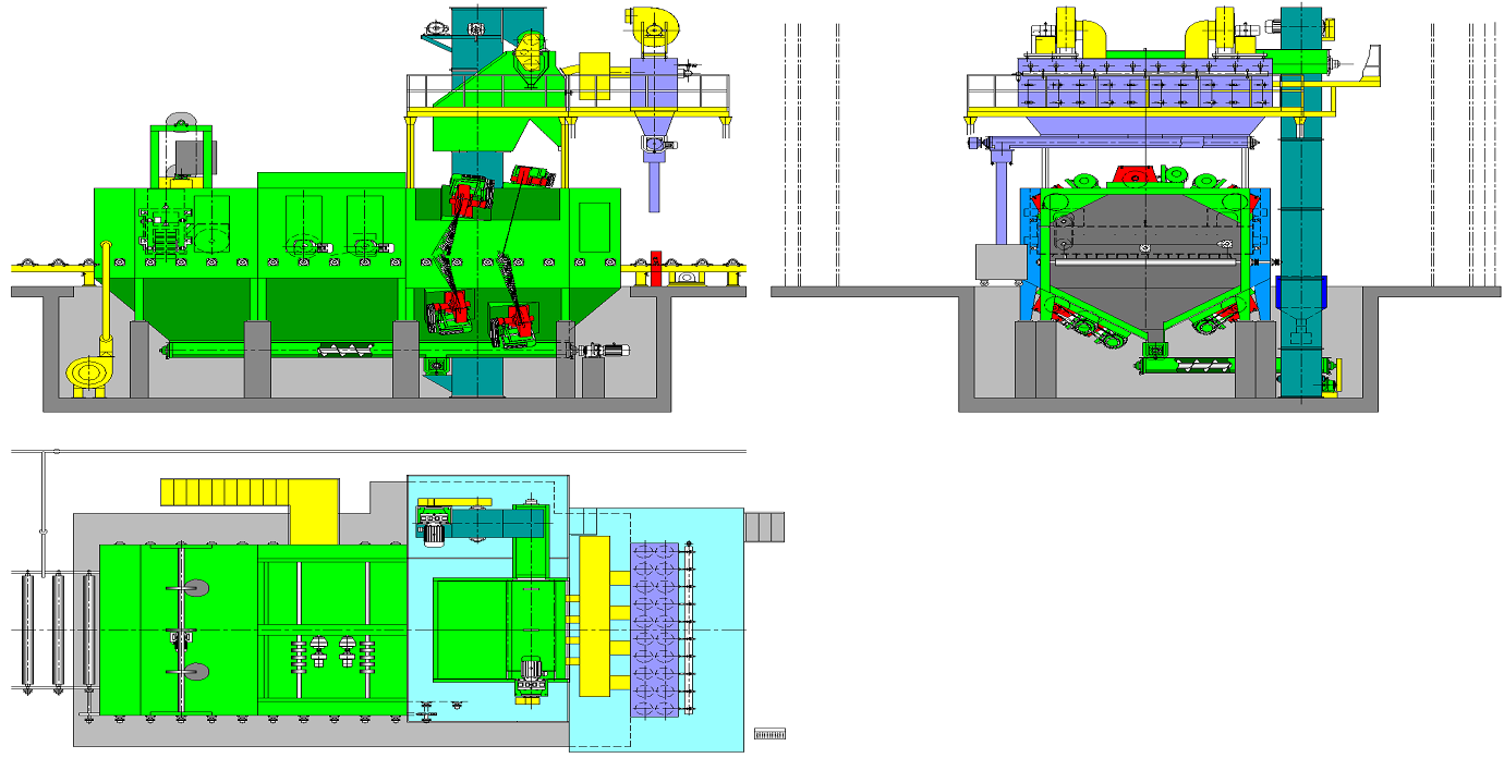 拋丸機(jī)結(jié)構(gòu)示意圖