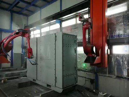 高壓電柜機(jī)器人噴粉線